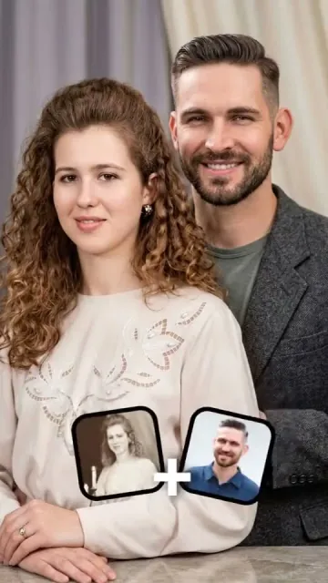 Two people from separate photos combined into one