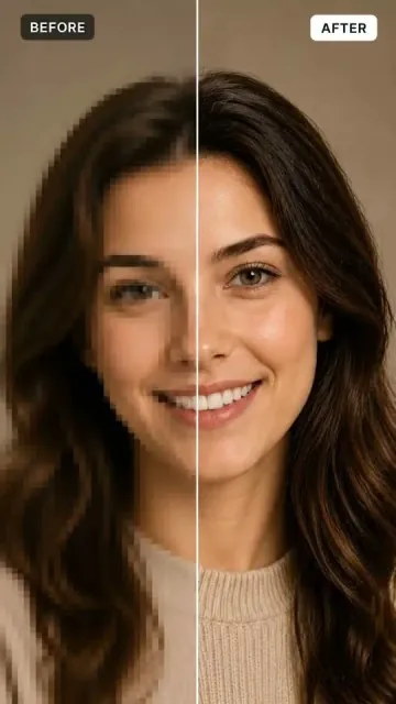 Blurry photo enhanced to HD quality
