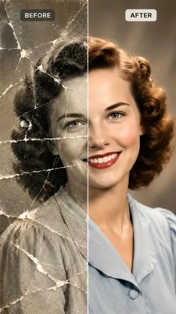 Torn old photo repaired by Photold